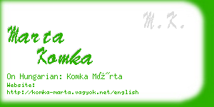 marta komka business card